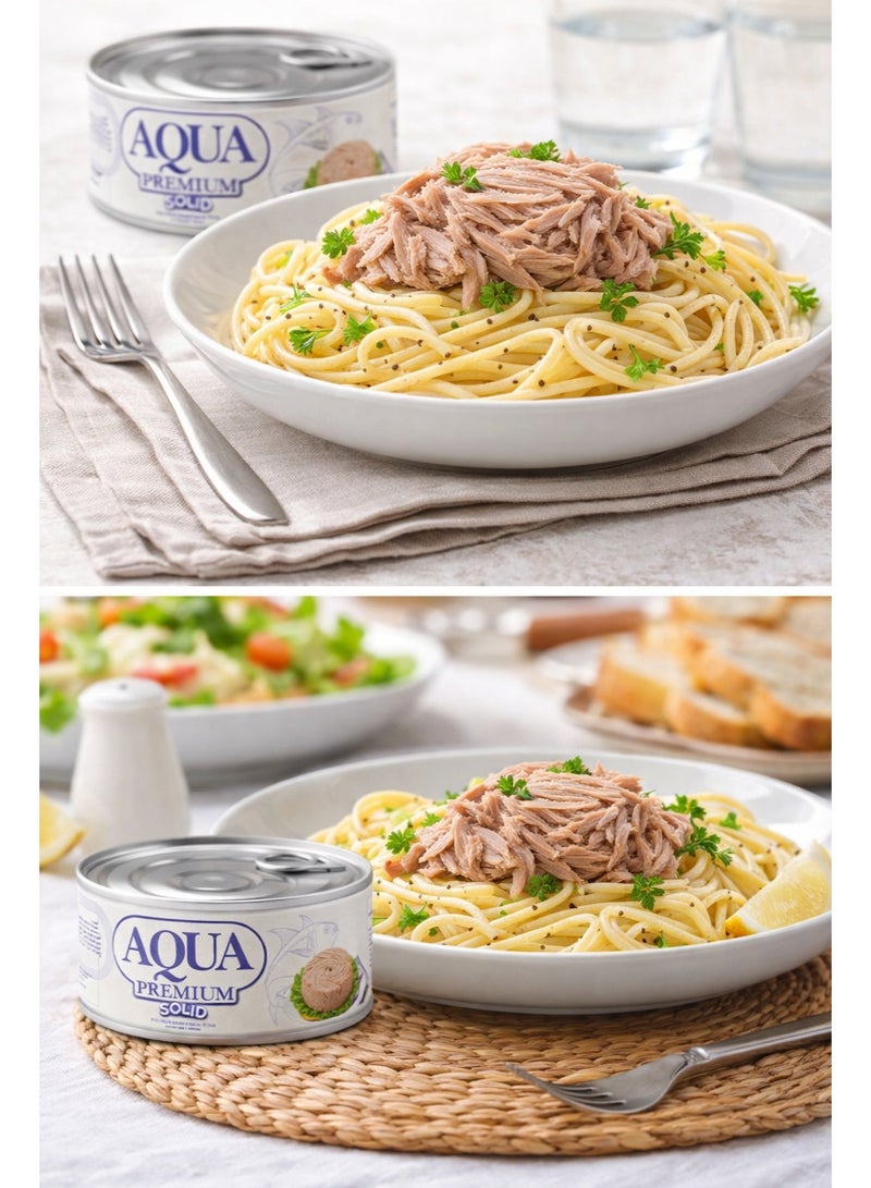 AQUA PREMIUM Solid Tuna Light Meat easy open 160grams Pack of 3 - Image 3